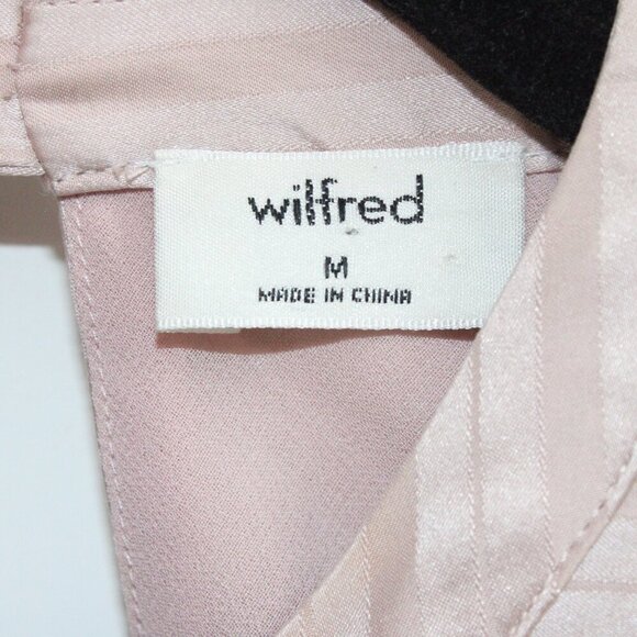 Aritzia Wilfred Gaillard Long Sleeve Dress in Light Pink Size Medium Striped - Picture 3 of 3